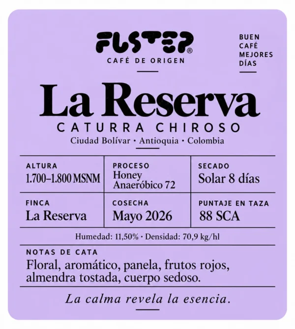 Presentación de café de origen colombiano FUSTEP